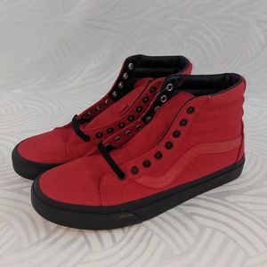 VANS Sk8-Hi Red Canvas Shoes Mens